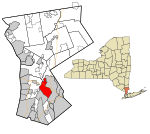 Westchester County New York incorporated and unincorporated areas White Plains highlighted